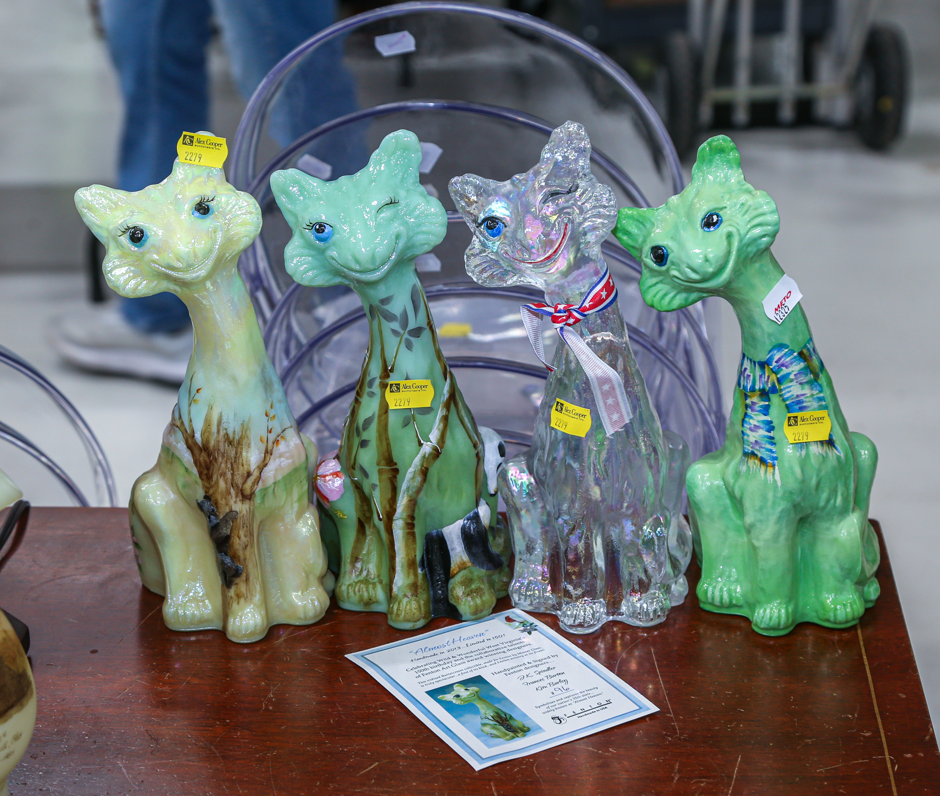 FOUR FENTON GLASS CATS In different 2eaa03