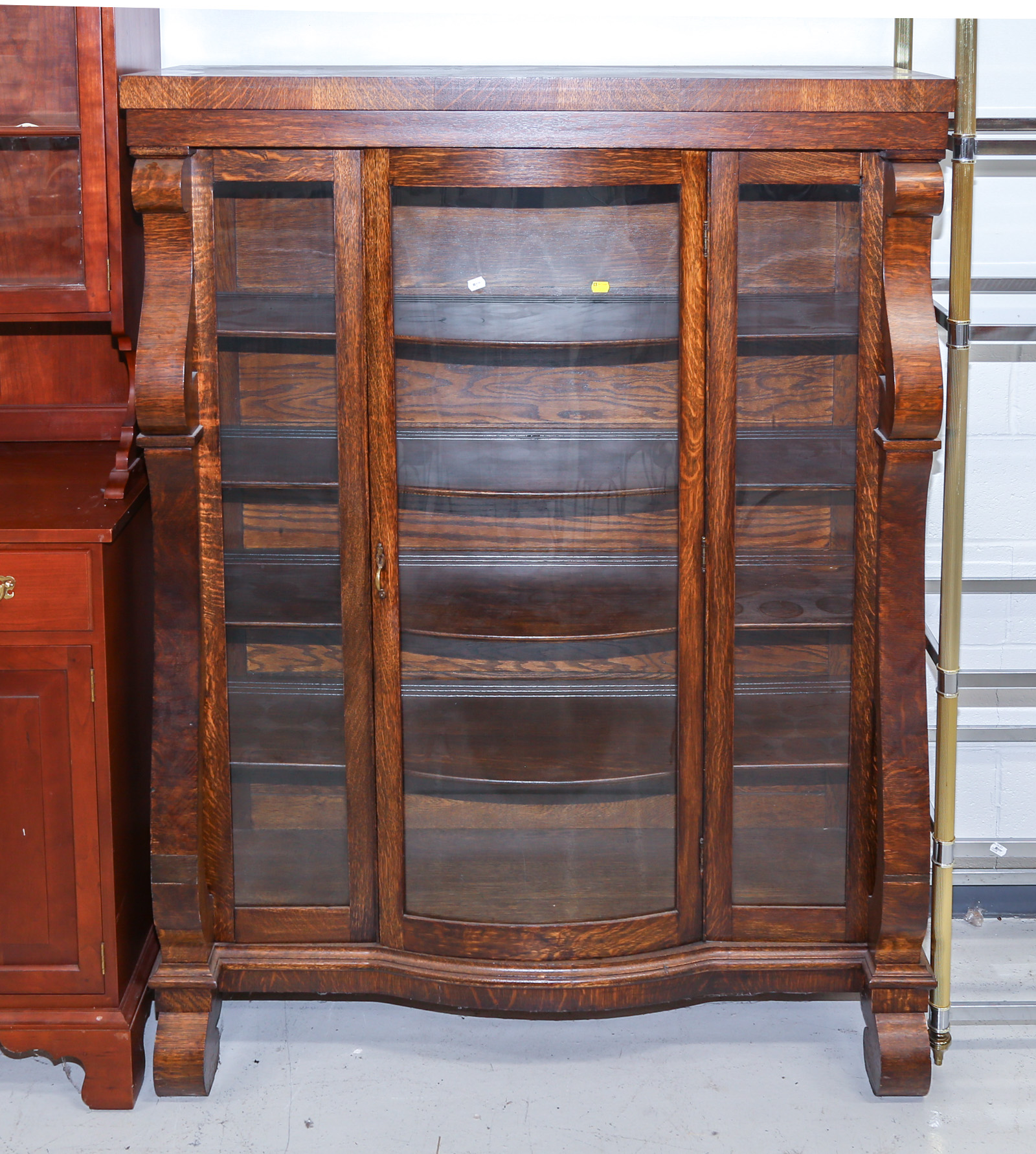 AMERICAN CLASSICAL STYLE OAK CHINA CUPBOARD