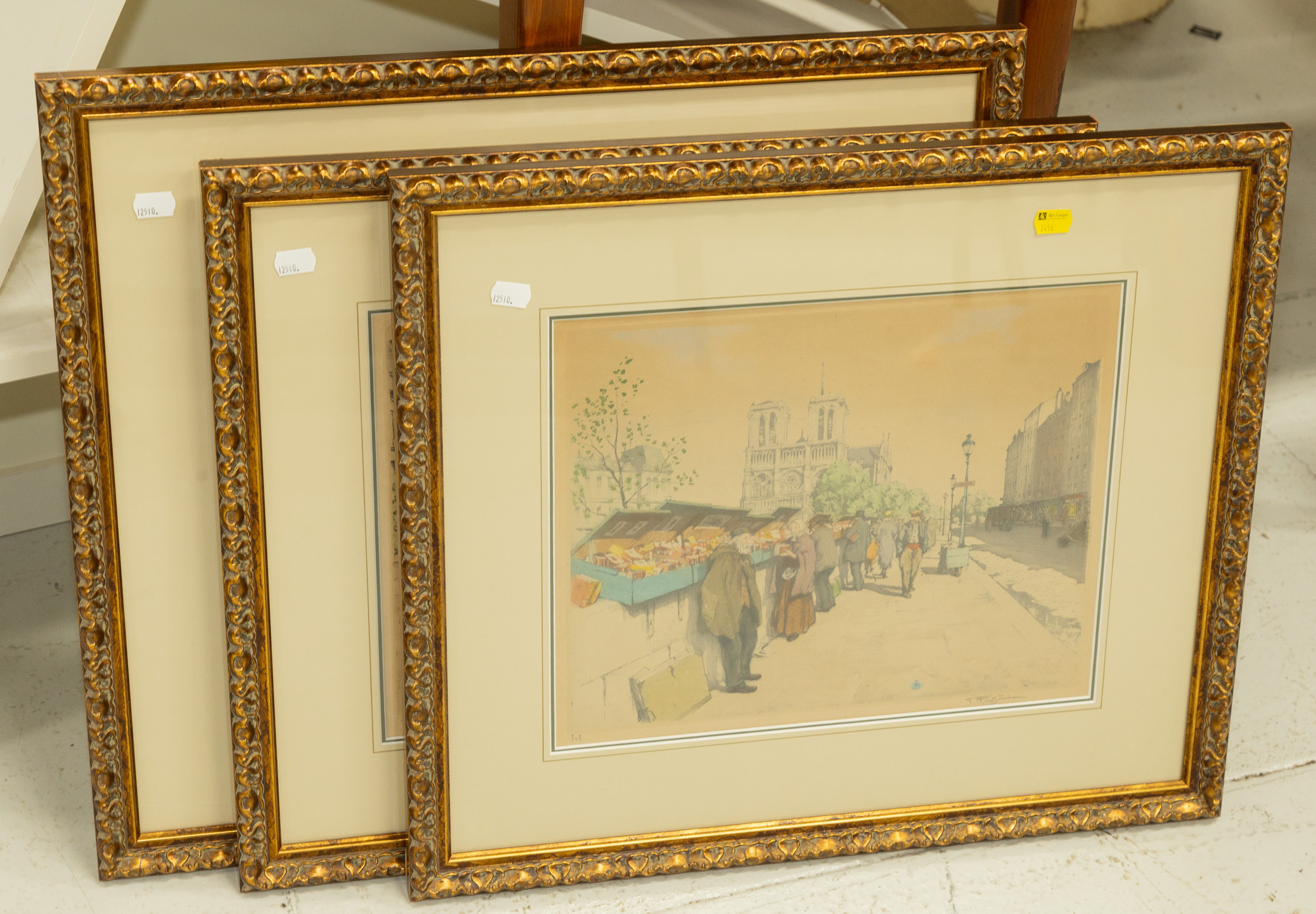 THREE FRAMED PARIS STREET SCENES