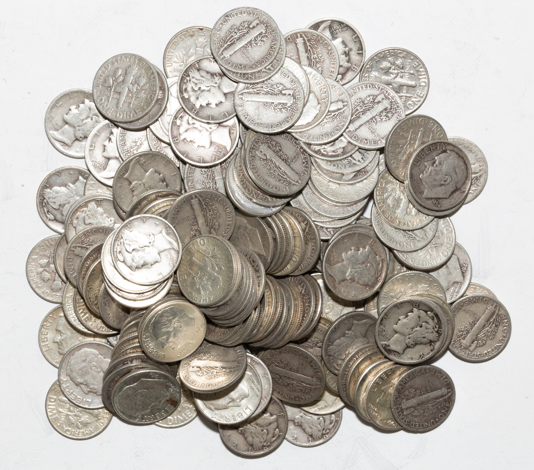 APPROXIMATELY 184 SILVER DIMES