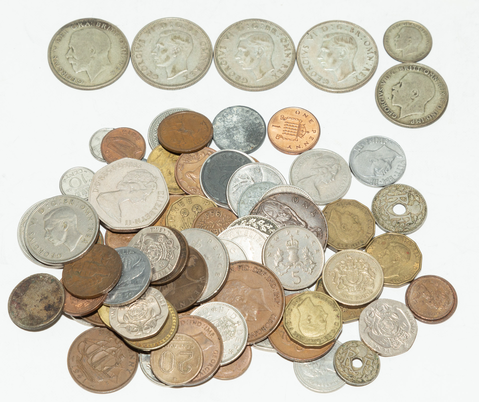76 MID 20TH CENTURY COINS, MAINLY ENGLAND