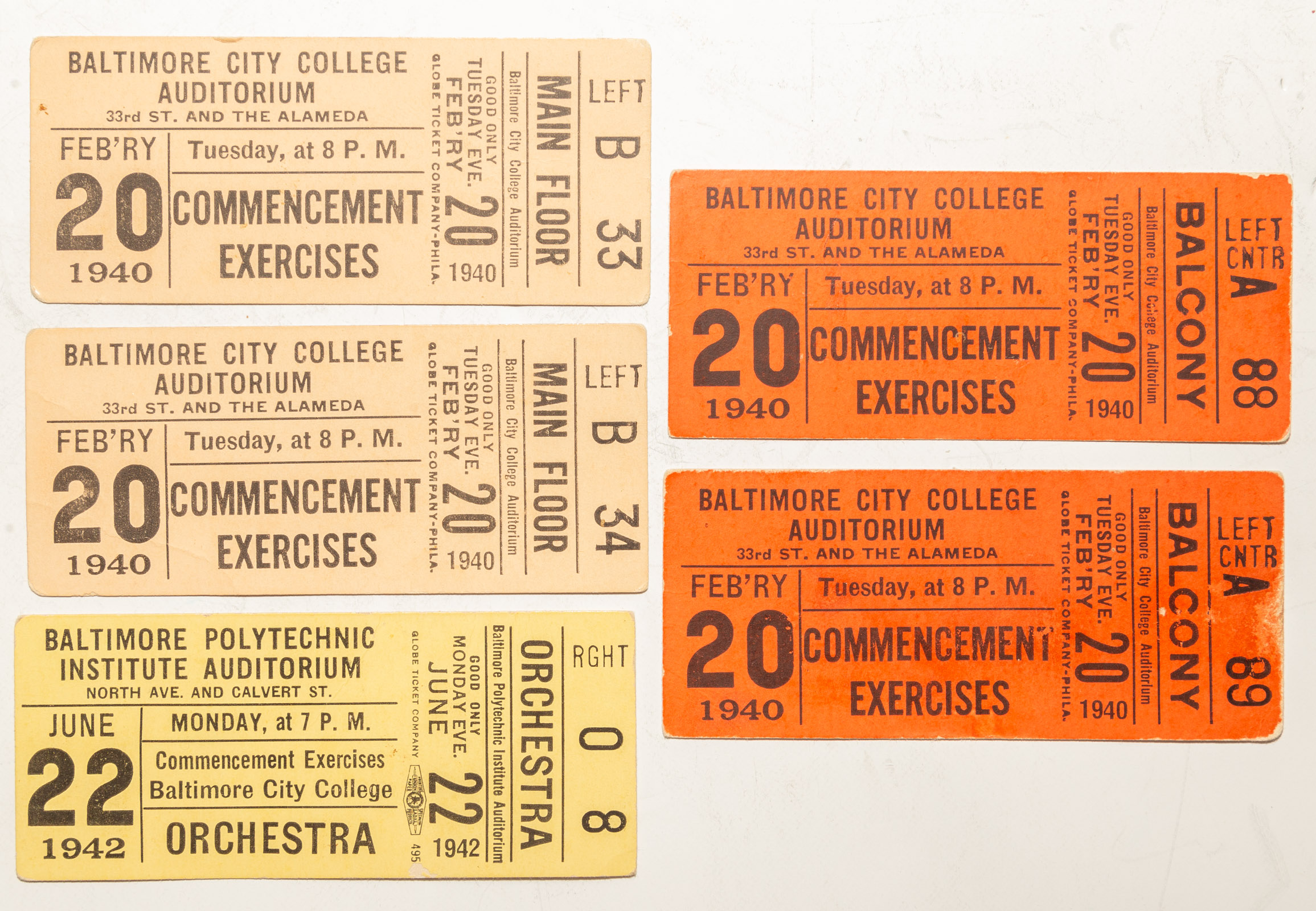 BALTIMORE HS COMMENCEMENT TICKETS