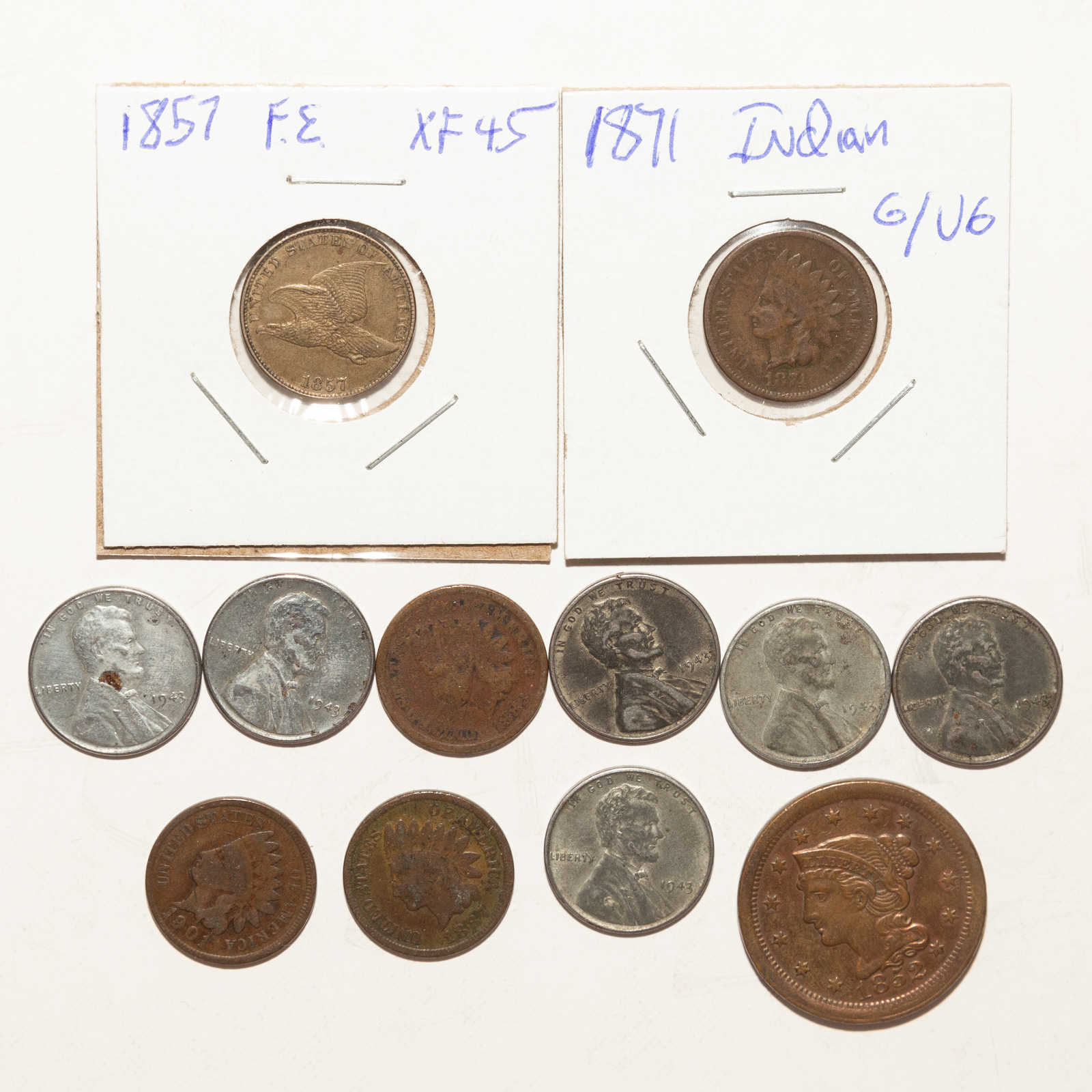 FAMILY CENTS - INCLUDING XF45 1857