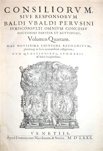 1 vol.  Ubaldi, Baldo degli. Consiliorum,