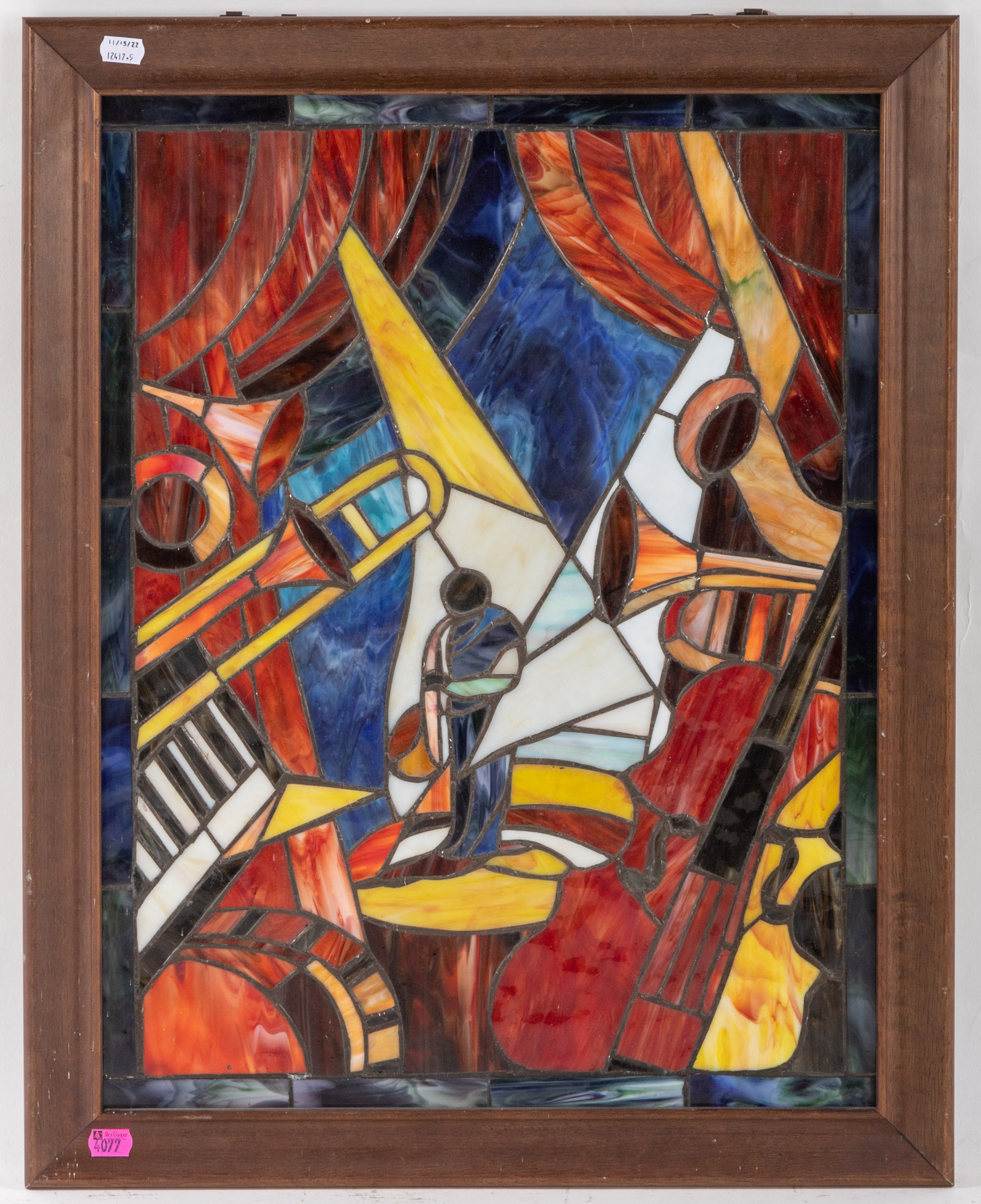 JAZZ THEMED STAINED GLASS WINDOW 2eac0b