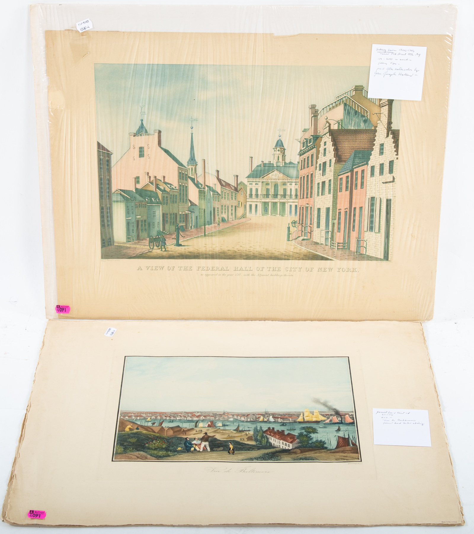 FIVE UNFRAMED CITY VIEW LITHOGRAPHS 2eac18
