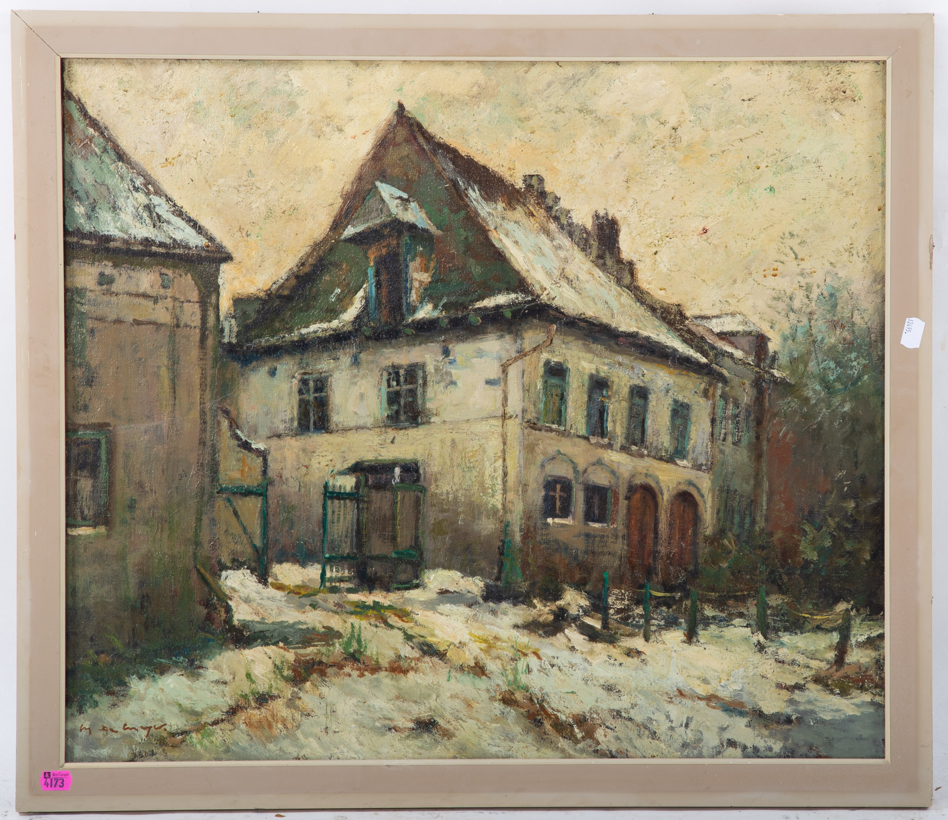 MAURICE DE MEYER. BUILDING IN WINTER,