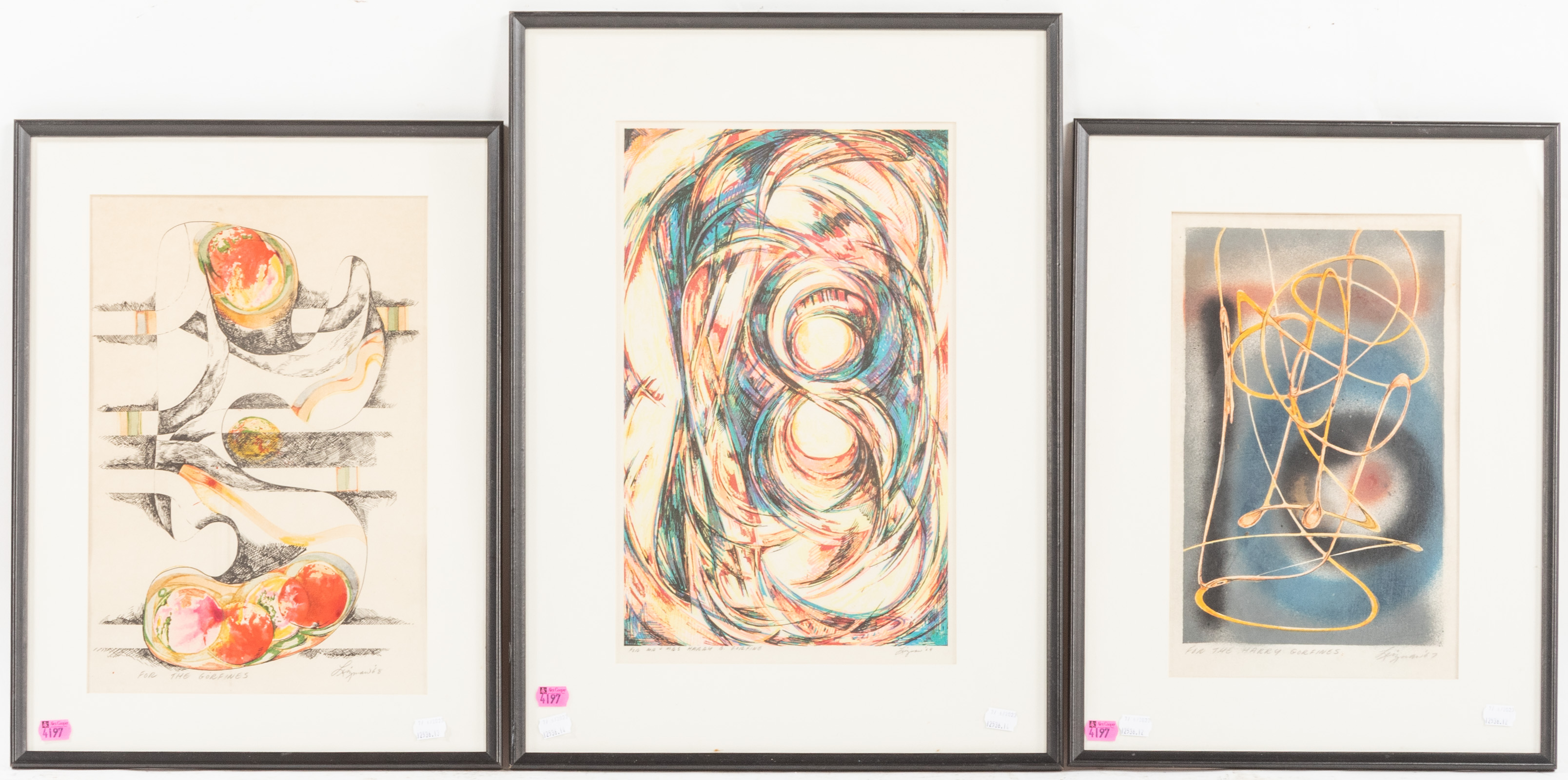 WILLIAM LEIZMAN. THREE FRAMED ARTWORKS