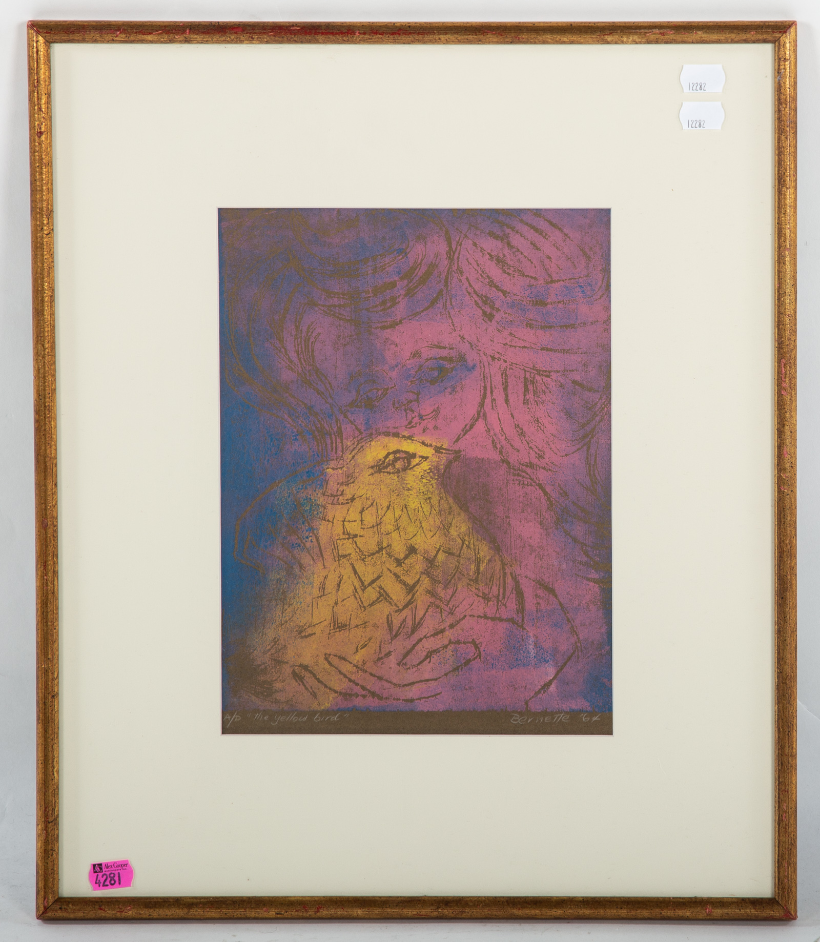 BERNETTE. "THE YELLOW BIRD," WOODBLOCK