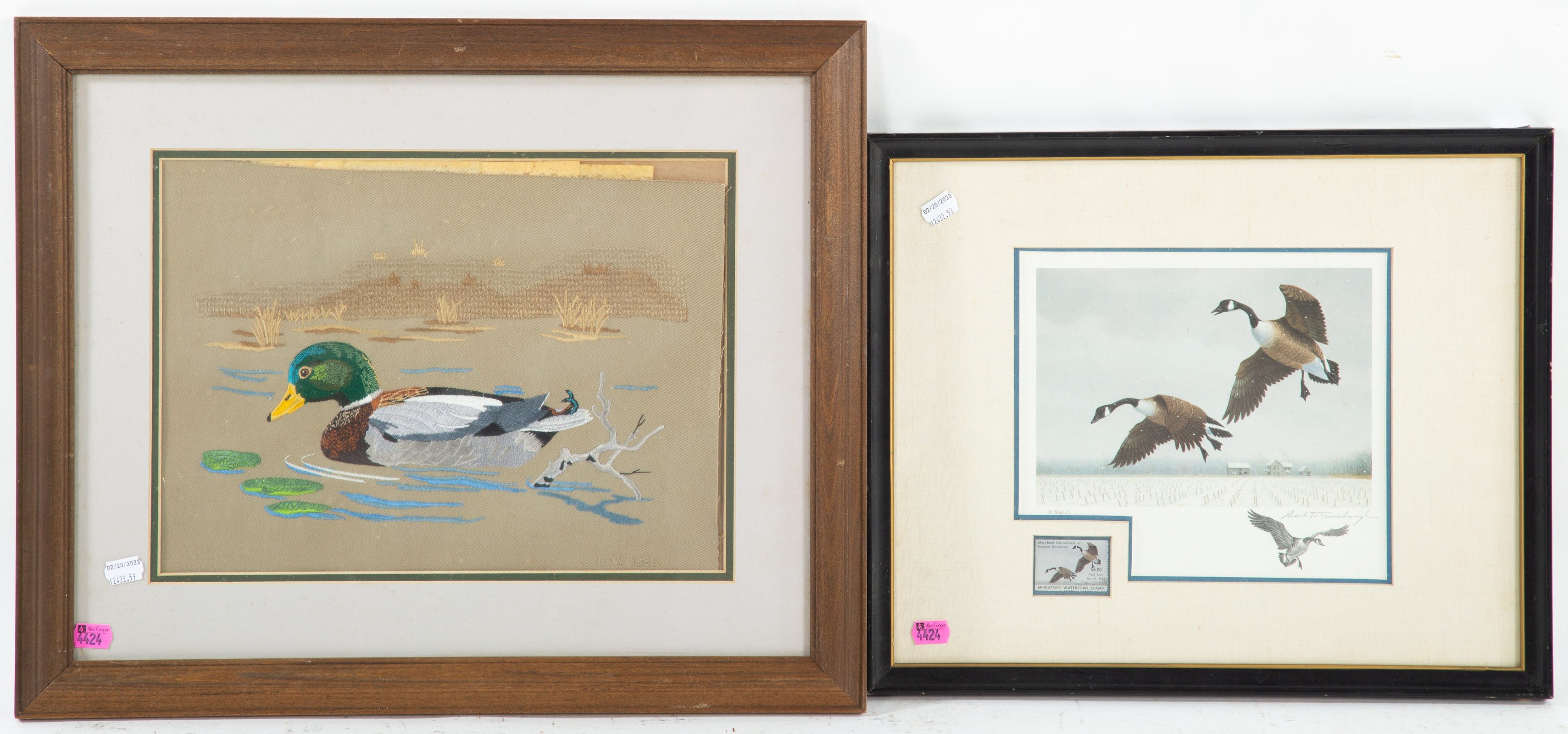 TWO FRAMED MARYLAND DUCK THEMED