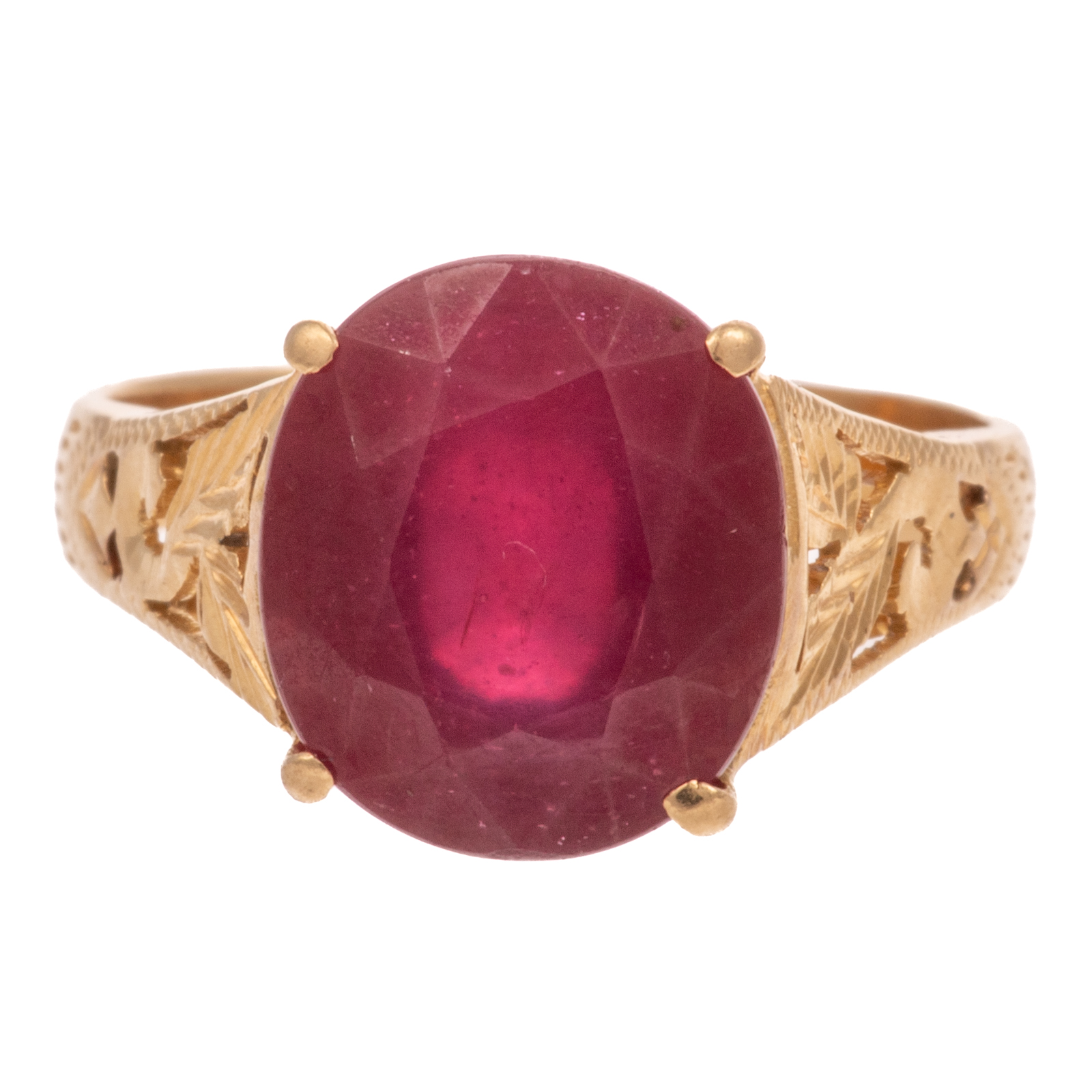 A CLASSIC RUBY RING IN 18K YELLOW 2ead8f