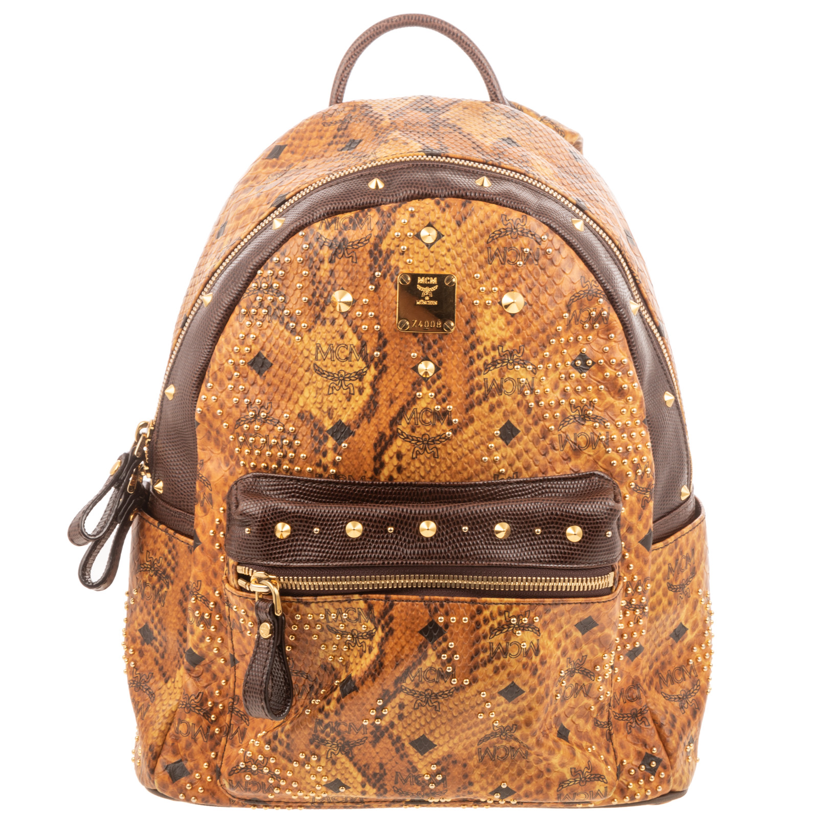 A MCM FRONT STARK STUDDED BACKPACK