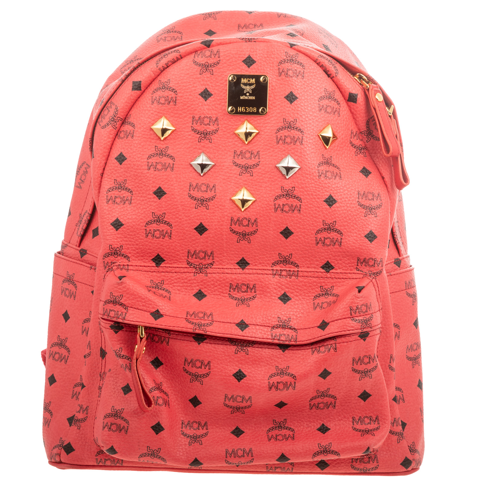 AN MCM LARGE FRONT STARK STUDDED BACKPACK