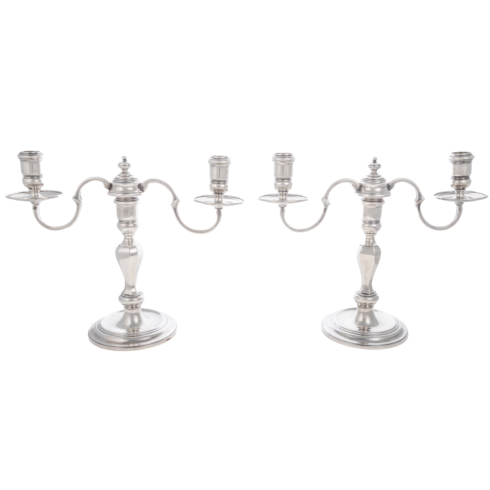 A PAIR OF ELIZABETH II SILVER CANDELABRA 2eadd9