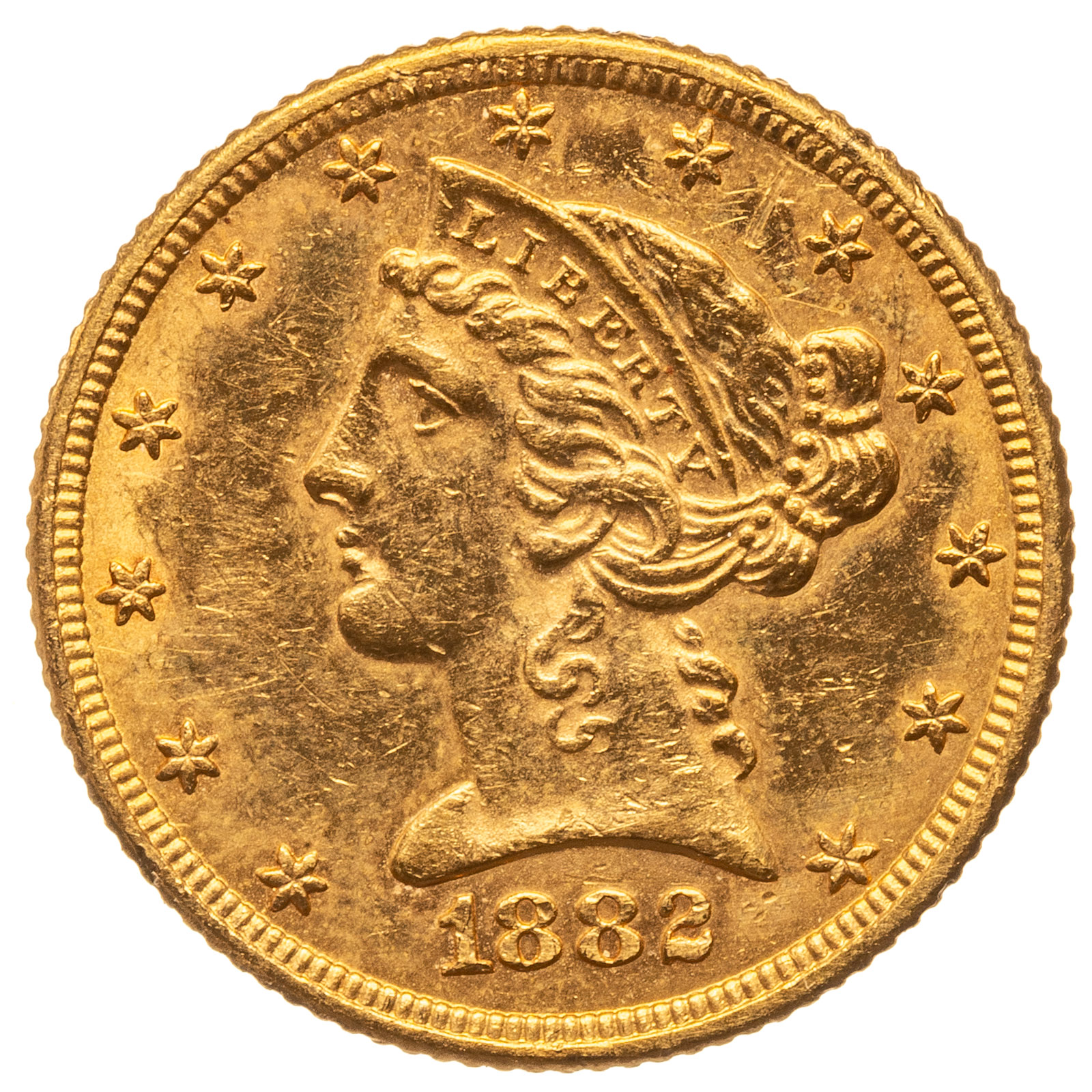 1882 5 LIBERTY GOLD HALF EAGLE 2eae07