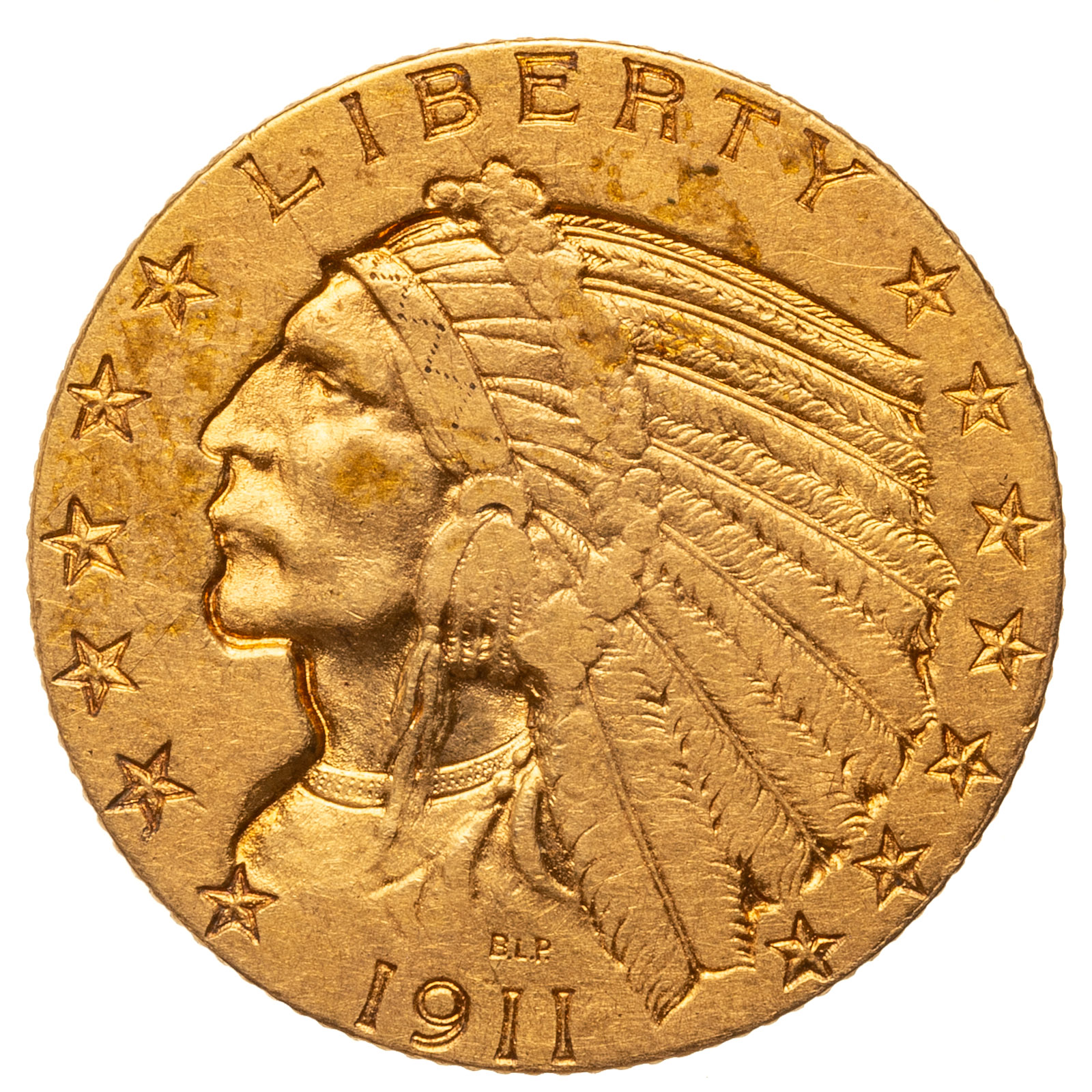 1911 $5 INDIAN HALF EAGLE XF These