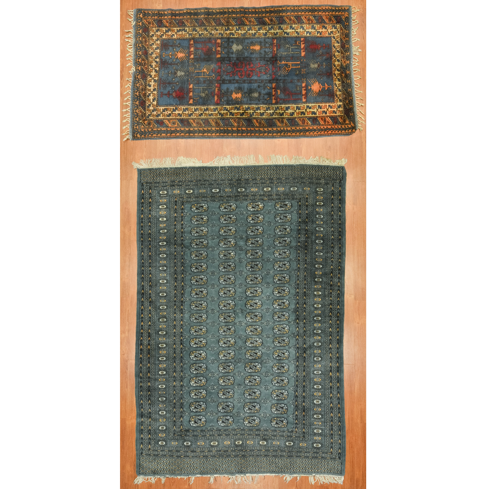 A PAIR OF RUGS, BOKHARA AND TURKISH