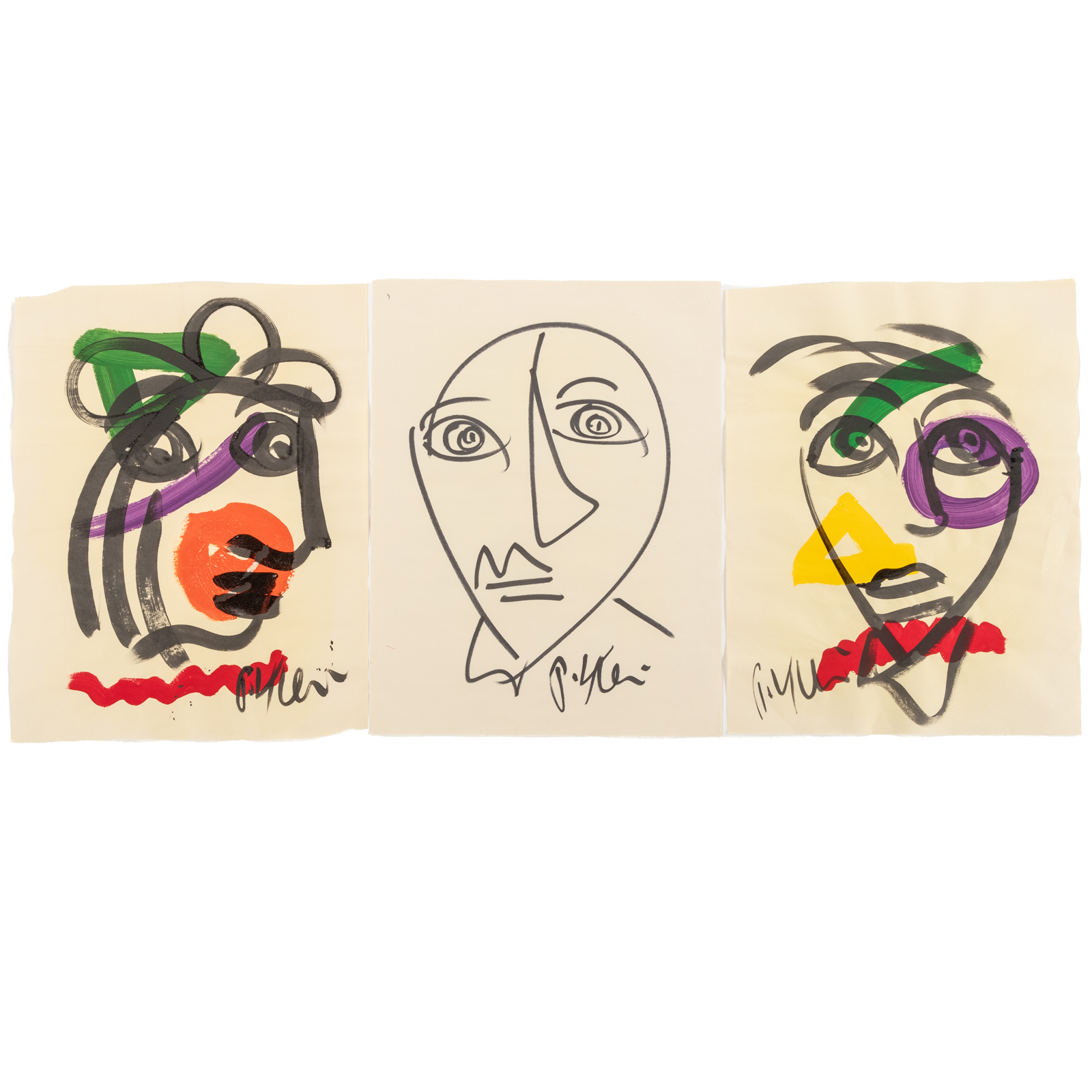 ROBERT PETER KEIL. THREE ABSTRACT FACE