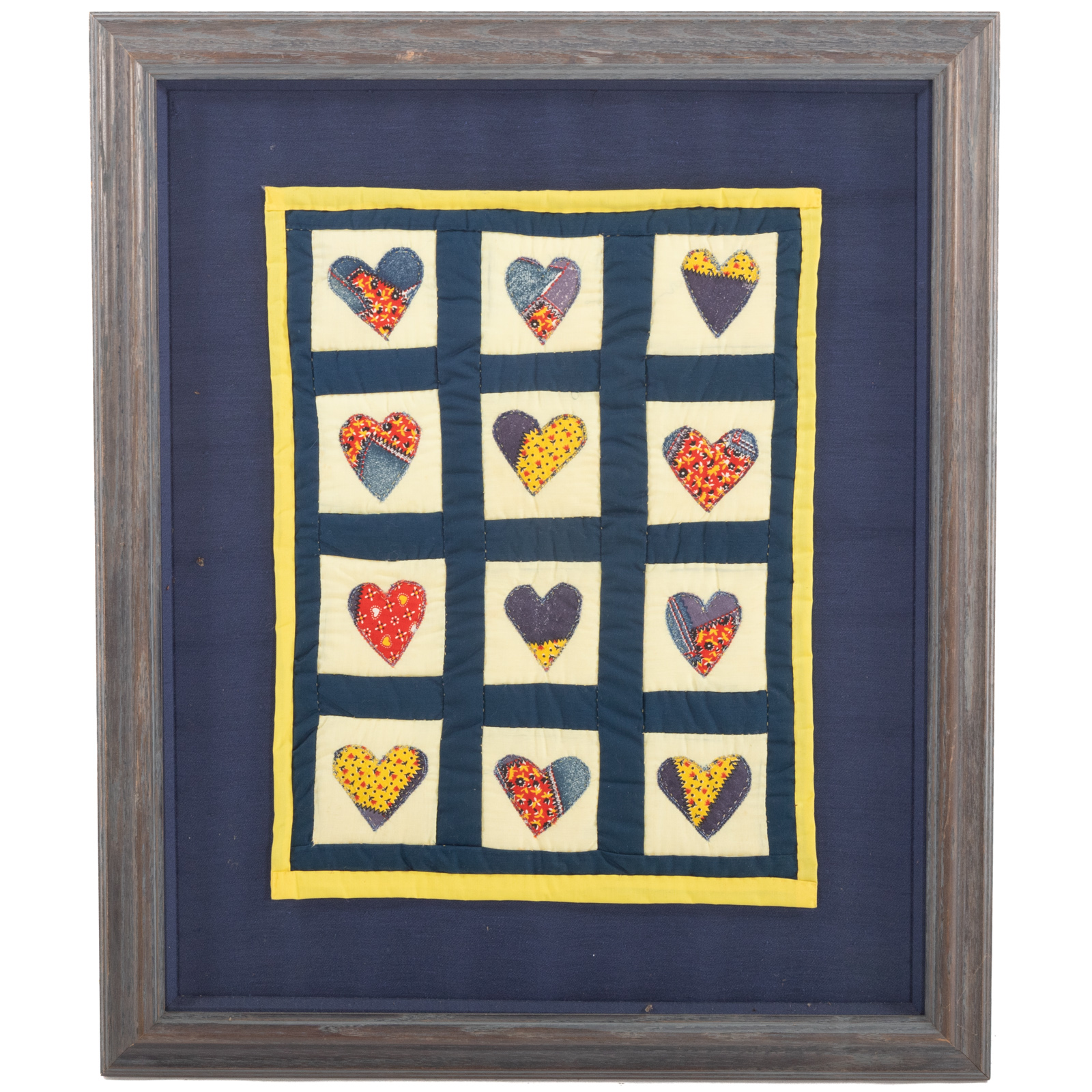 HAND-STITCHED FRAMED QUILTED PANEL