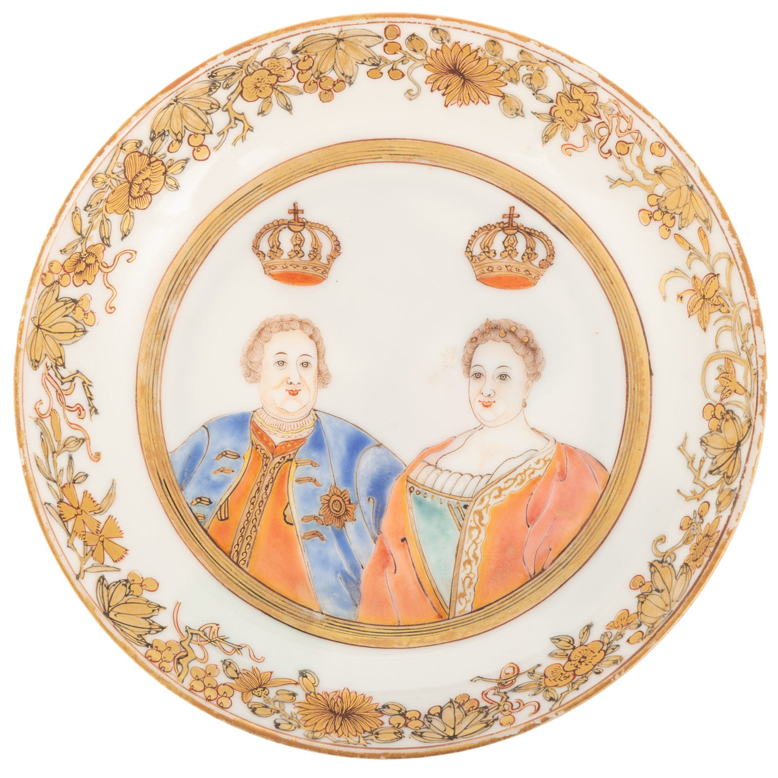 RARE CHINESE EXPORT ROYAL DOUBLE PORTRAIT