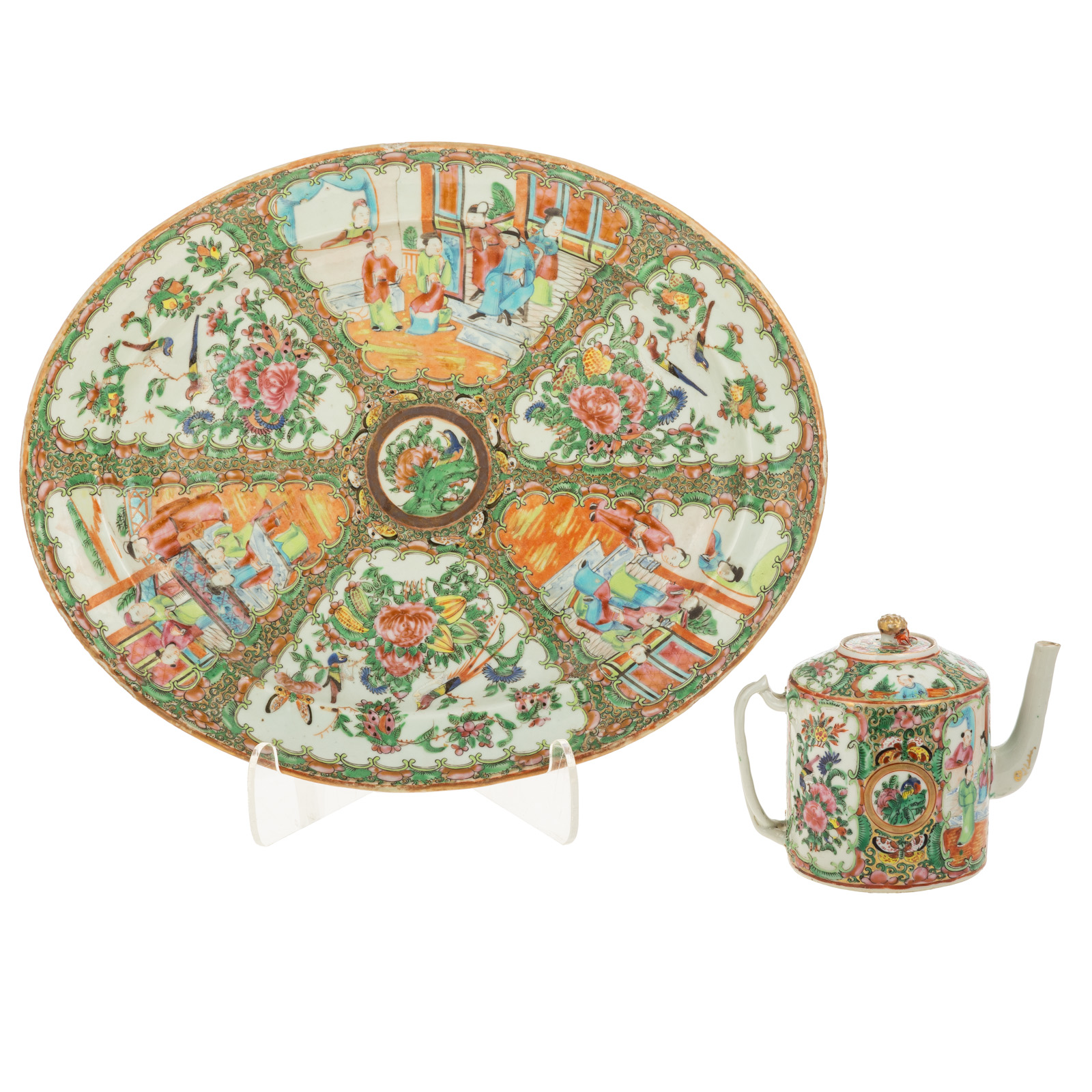 ROSE MEDALLION TUREEN STAND & DRUM TEA