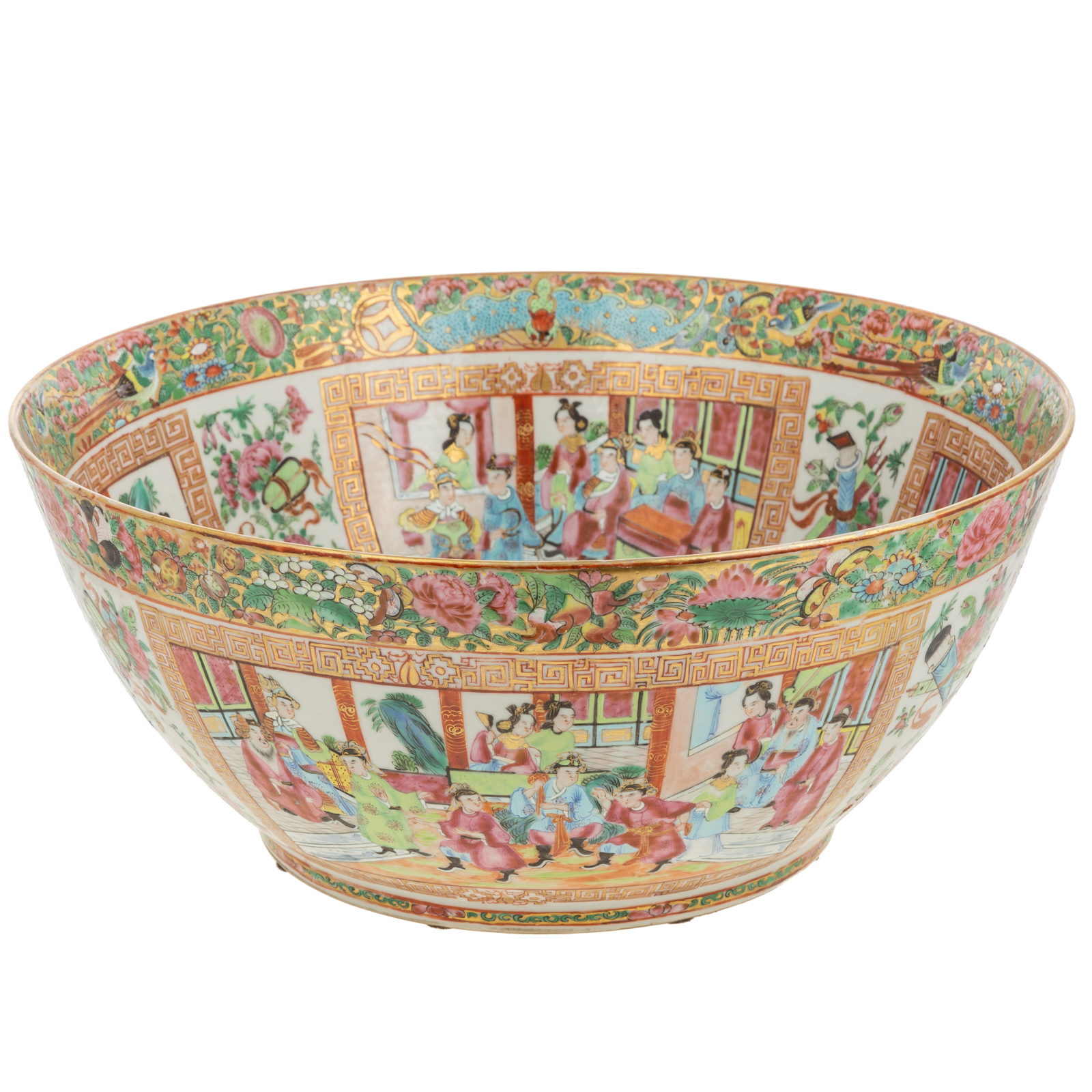 LARGE ROSE MANDARIN PUNCH BOWL