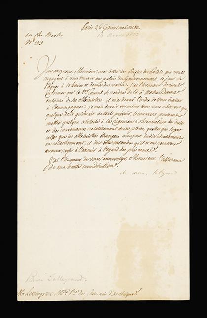 1 piece Letter Signed Talleyrand  4ab42