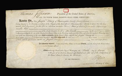 1 piece Document Signed Jefferson  4ab49