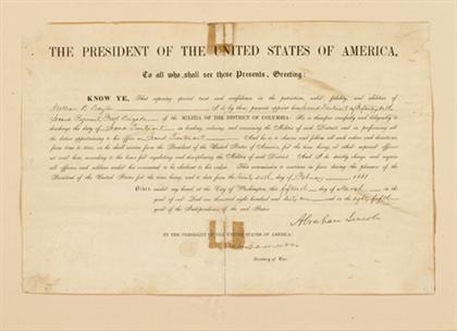 1 piece Document Signed Lincoln  4ab4c