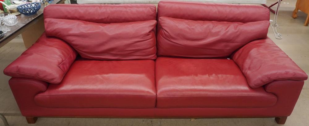 ROCHE BOBOIS RED LEATHER UPHOLSTERED 2e8a1a