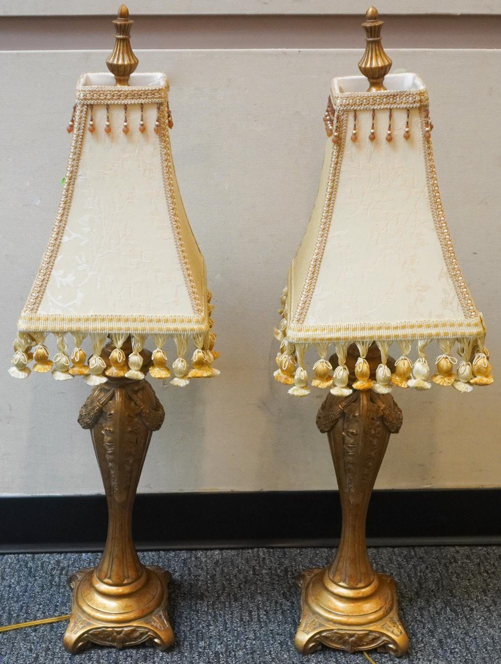 PAIR OF LOUIS XV STYLE GILT PAINTED