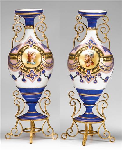 Pair of French enameled porcelain 4a77c