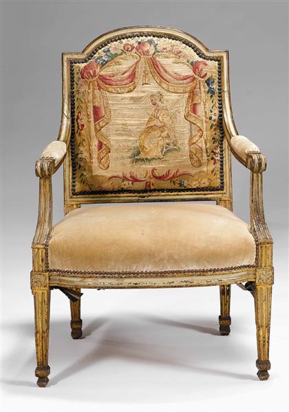 Louis XVI style painted and parcel gilt 4a782