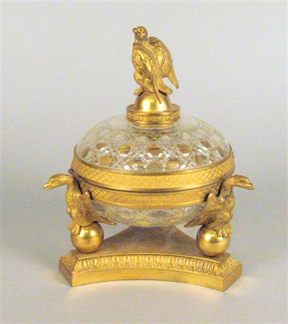 Continental gilt-bronze and cut-glass