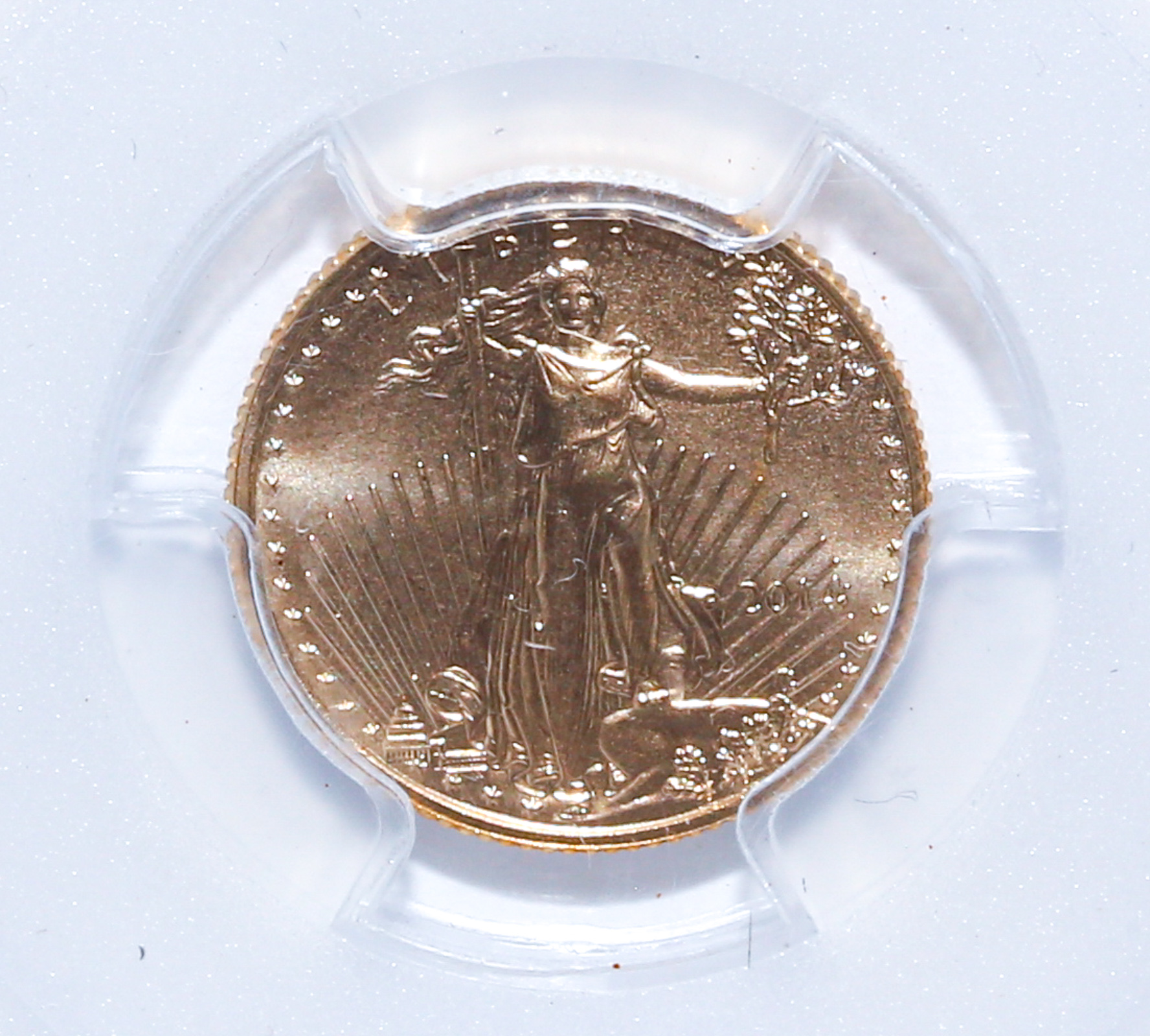 2014 $5 1/10TH OZ GOLD PCGS MS70