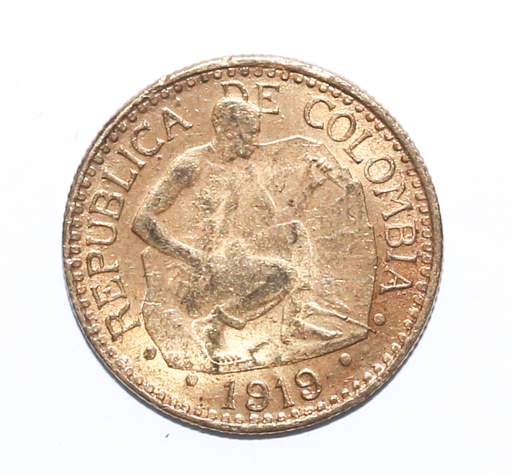 1919 COLUMBIAN GOLD 5 PESOS 22K 2e8b88