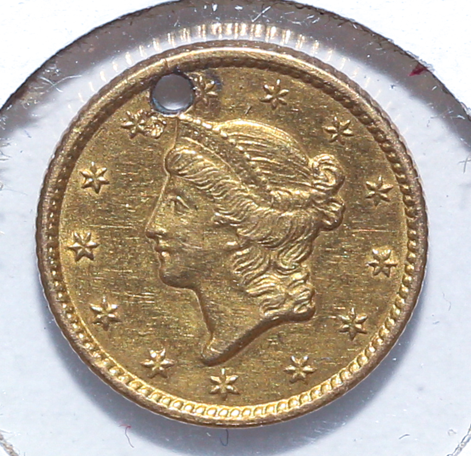 1849 GOLD DOLLAR CLOSED WREATH  2e8b8c