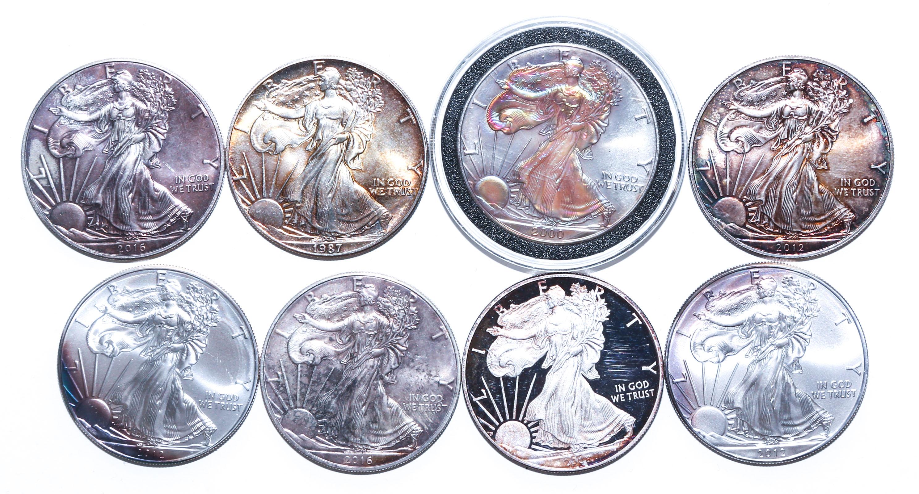 EIGHT TONED SILVER EAGLES 2008