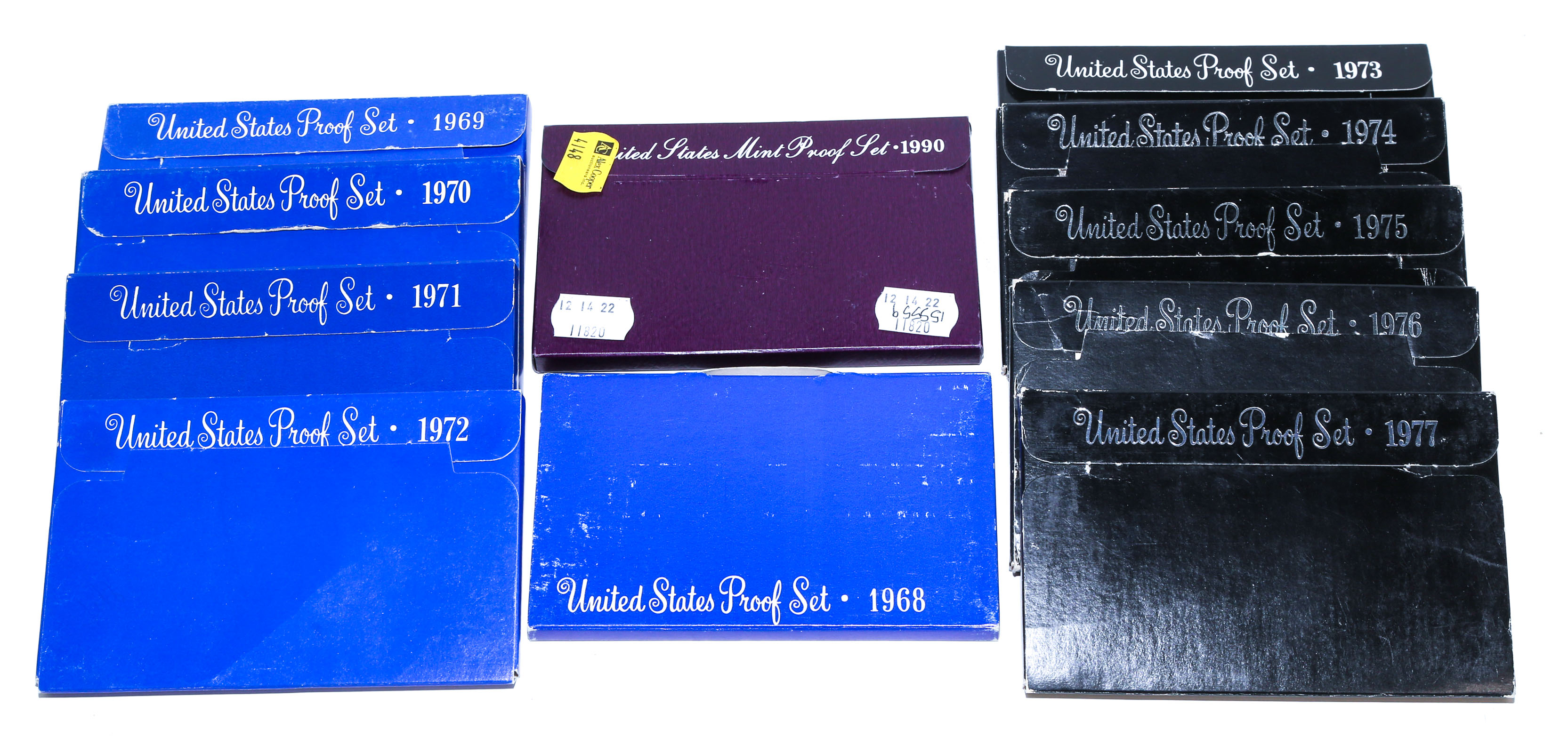 11 PROOF SETS 1968, 1969, 1970, 1971,