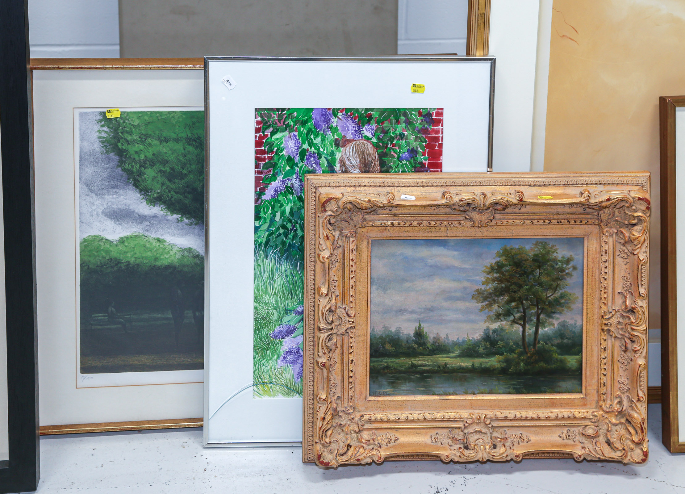 THREE FRAMED ARTWORKS Including 2e8be1