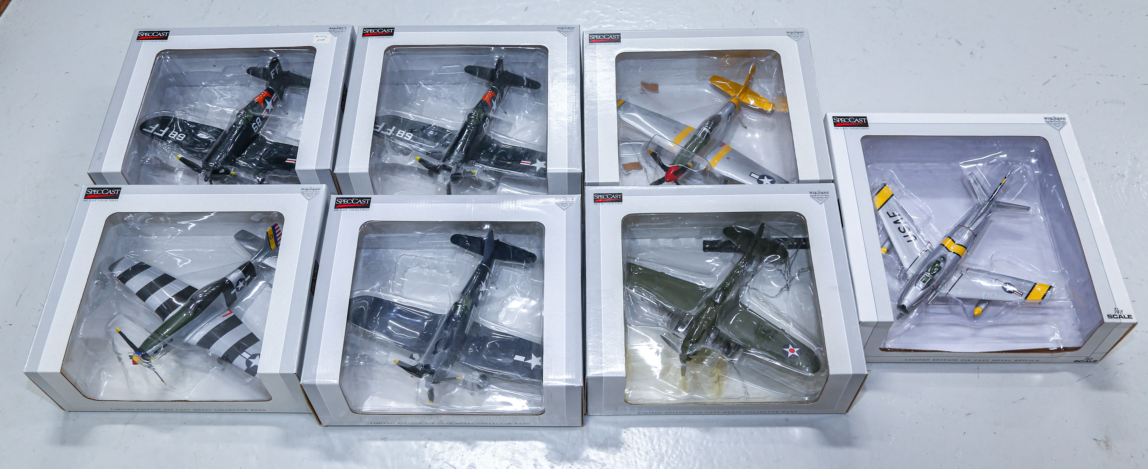 SEVEN SPECCAST DIE-CAST MILITARY AIRPLANES