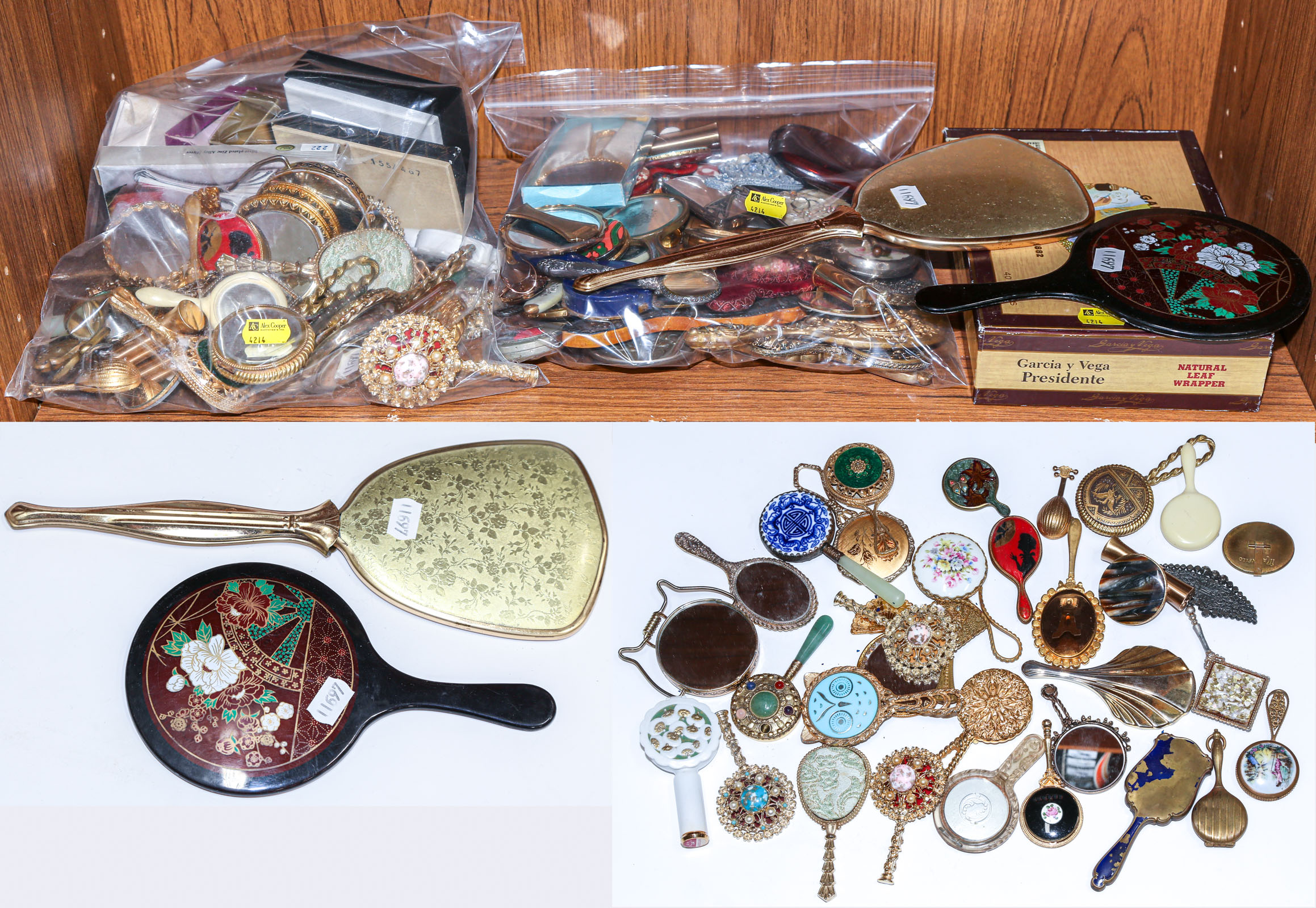 LARGE GROUP OF VINTAGE HAND MIRRORS