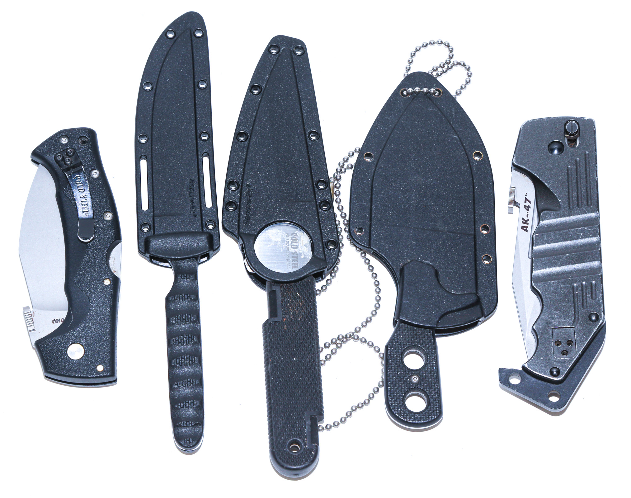 FIVE COLD STEEL KNIVES Including