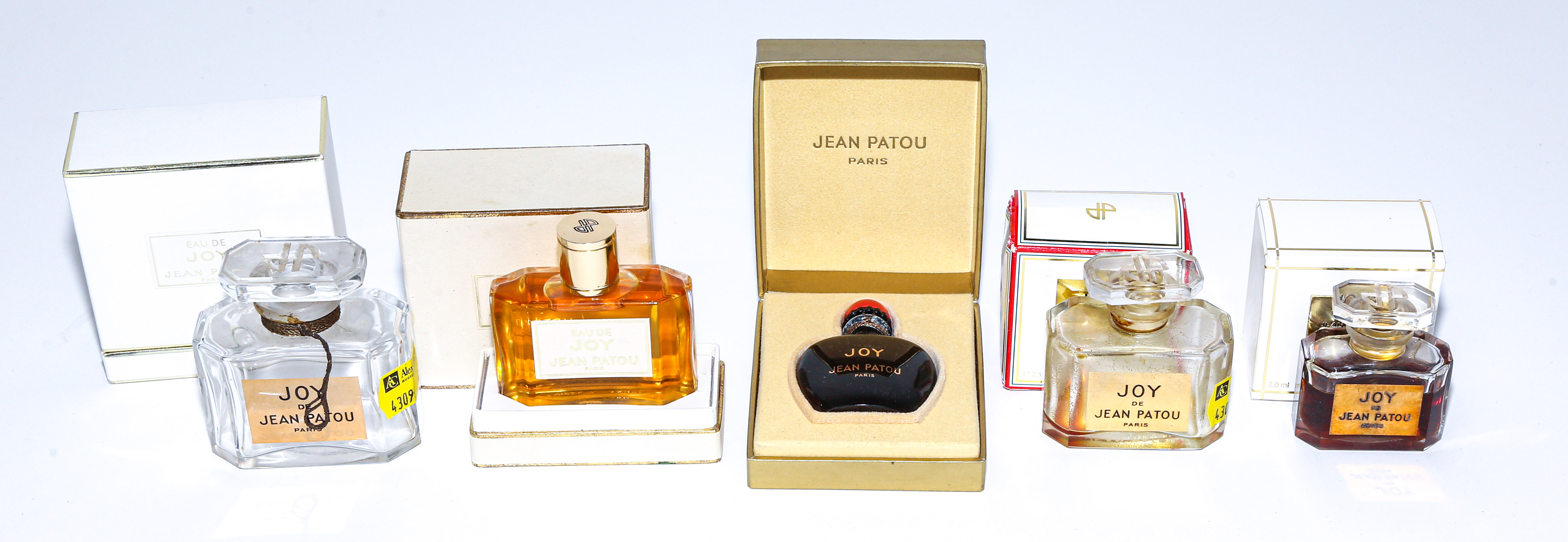 SIX JEAN PATOU "JOY" PERFUME BOTTLES