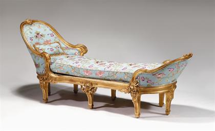 Continental giltwood chaise longue