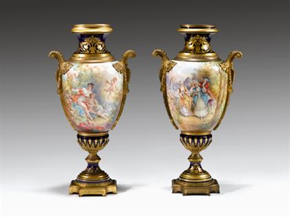 Pair of Sevres style gilt bronze 4a7a9