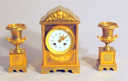 French gilt bronze clock garniture 4a7ad