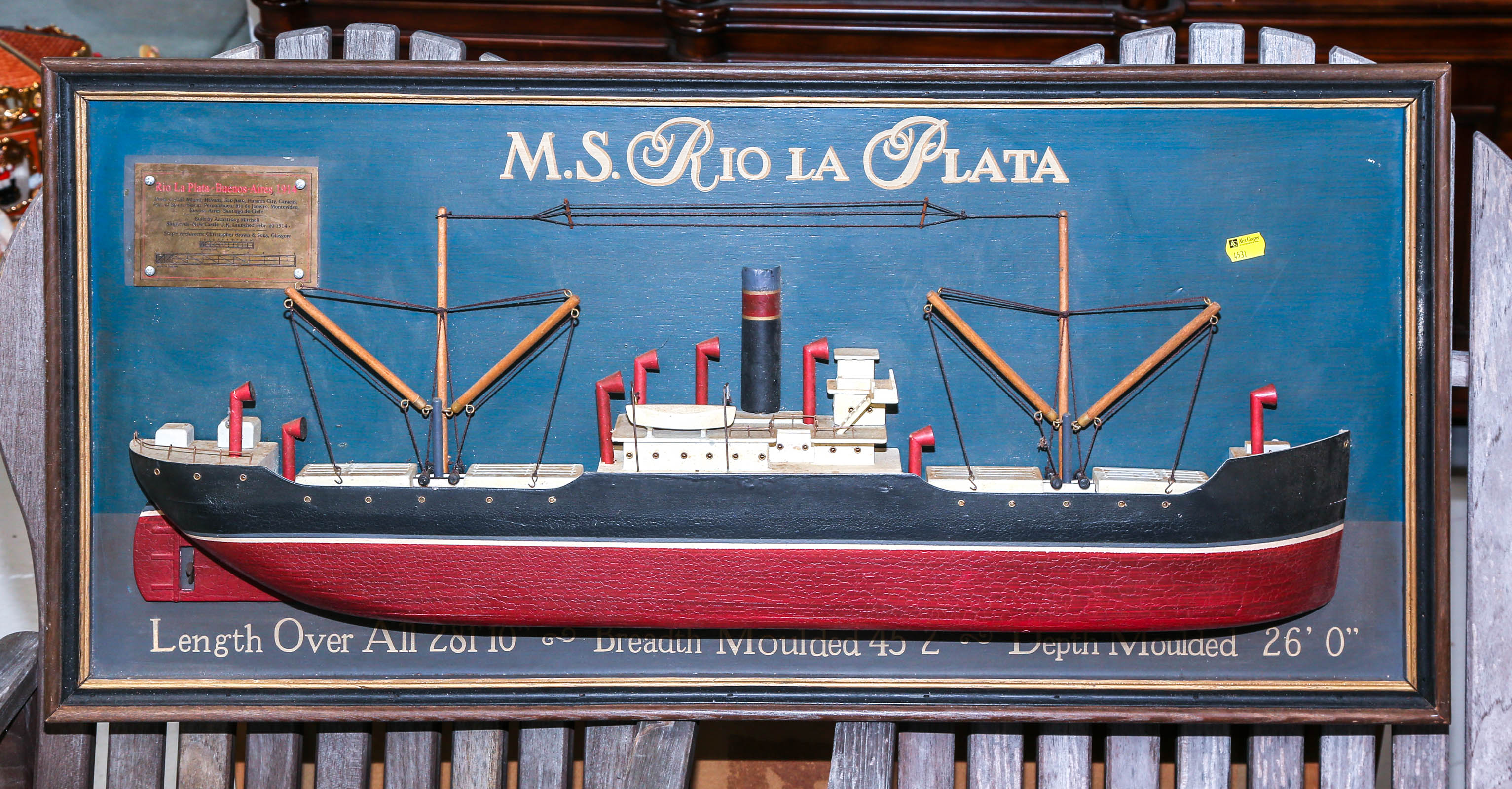 HALF HULL MODEL OF ARGENTINE CARGO