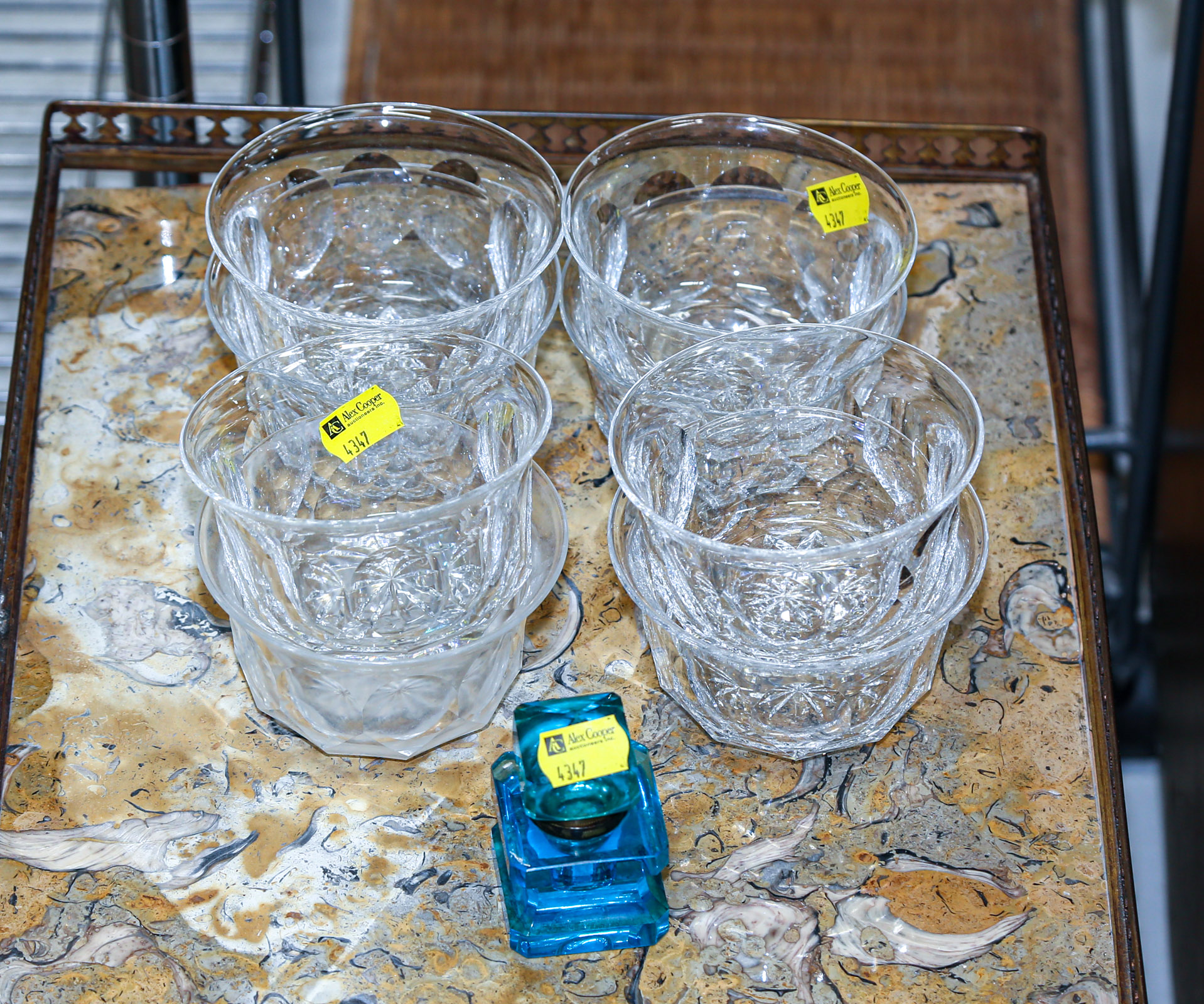 SIX WEBB FINGER BOWLS & ANTIQUE GLASS