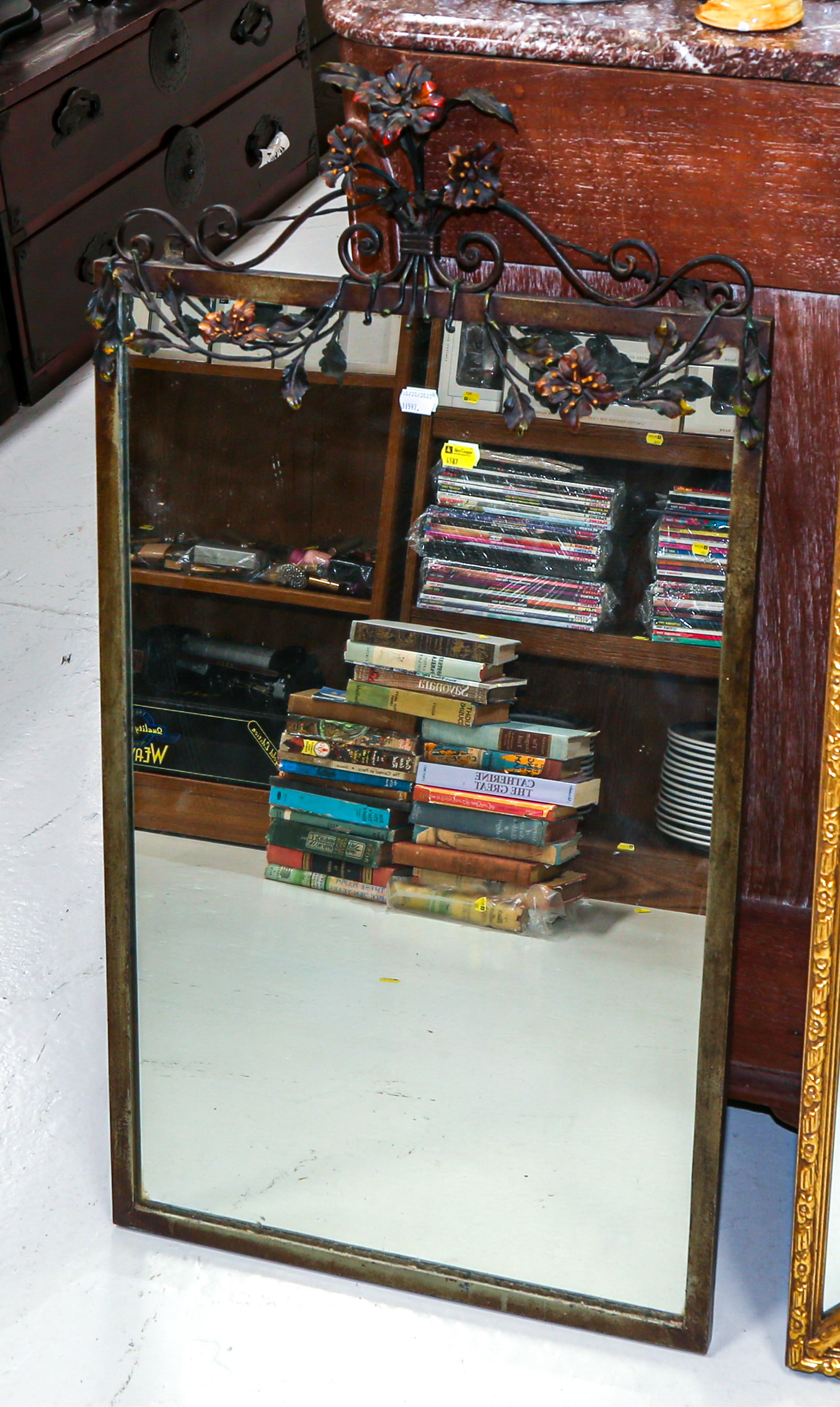 ART NOUVEAU STYLE IRON-FRAMED MIRROR